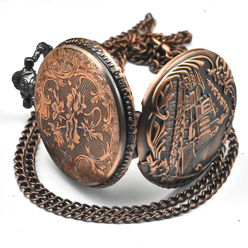 Steam Locomotive Pocket Watch with Chain Strap — feature 7