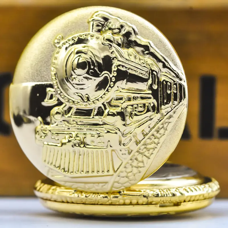 Steam Locomotive Pocket Watch with Chain Strap — feature 8