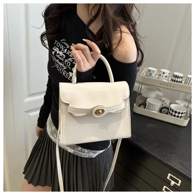 White Korean Style Square Handbag 2025 Spring — feature 21