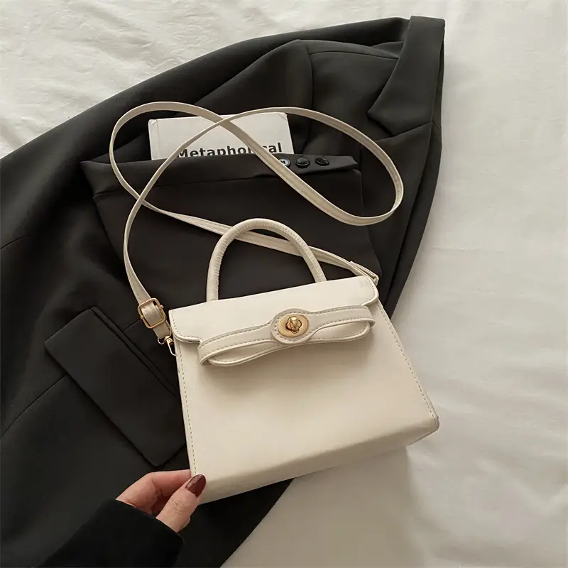 White Korean Style Square Handbag 2025 Spring - Image 2