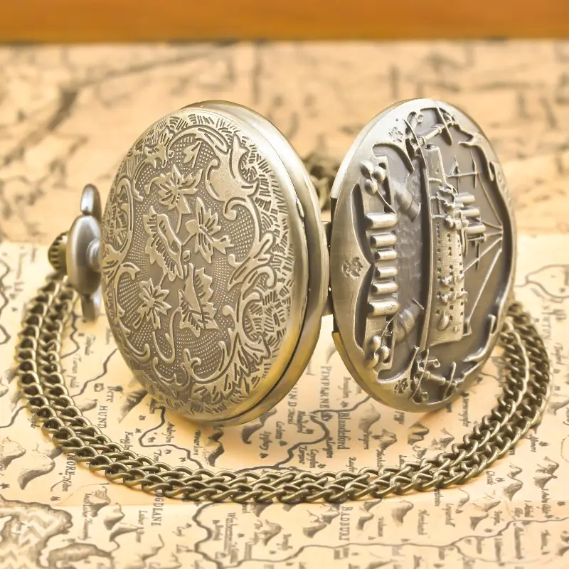 U.S. Constitution Sailboat Pocket Watch Necklace for Men Women — feature 10