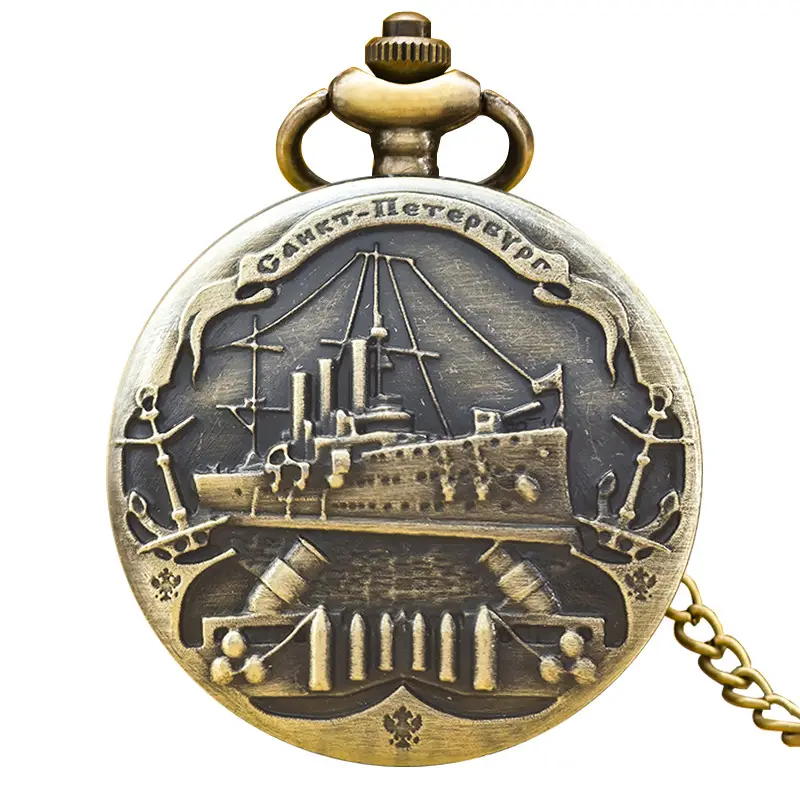U.S. Constitution Sailboat Pocket Watch Necklace for Men Women - Image 4