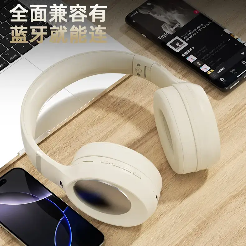 Purple Over-Ear Wireless Headphones with Noise Reduction