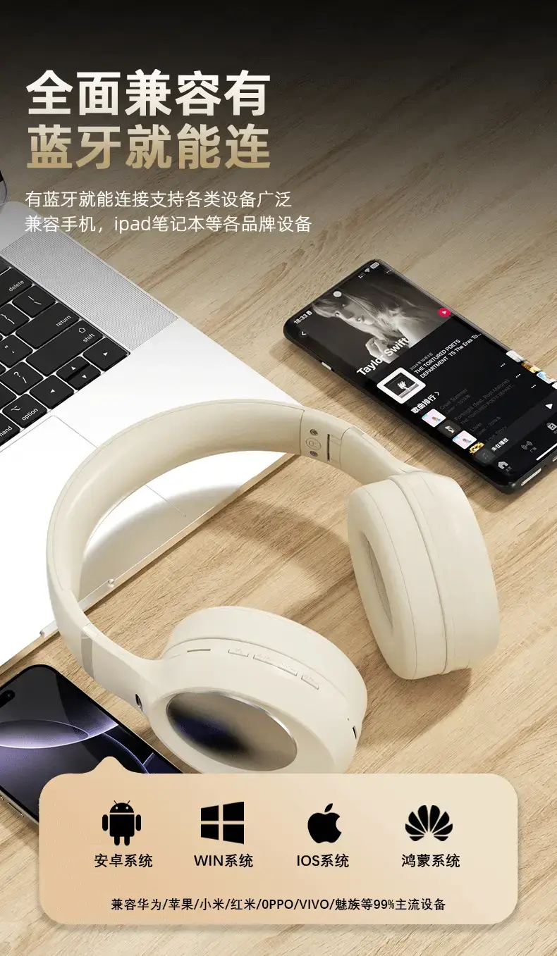 Purple Over-Ear Wireless Headphones with Noise Reduction — feature 10