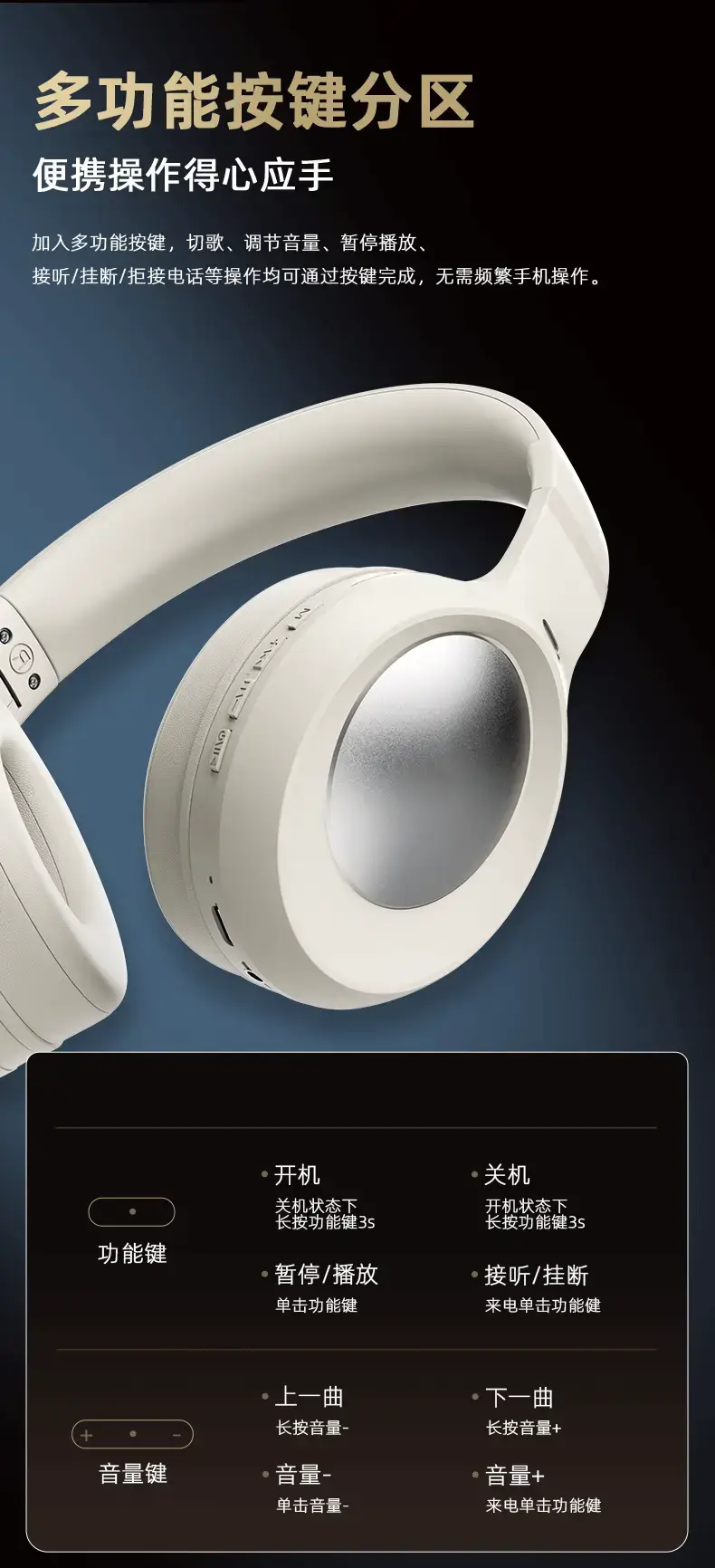 Purple Over-Ear Wireless Headphones with Noise Reduction — feature 12