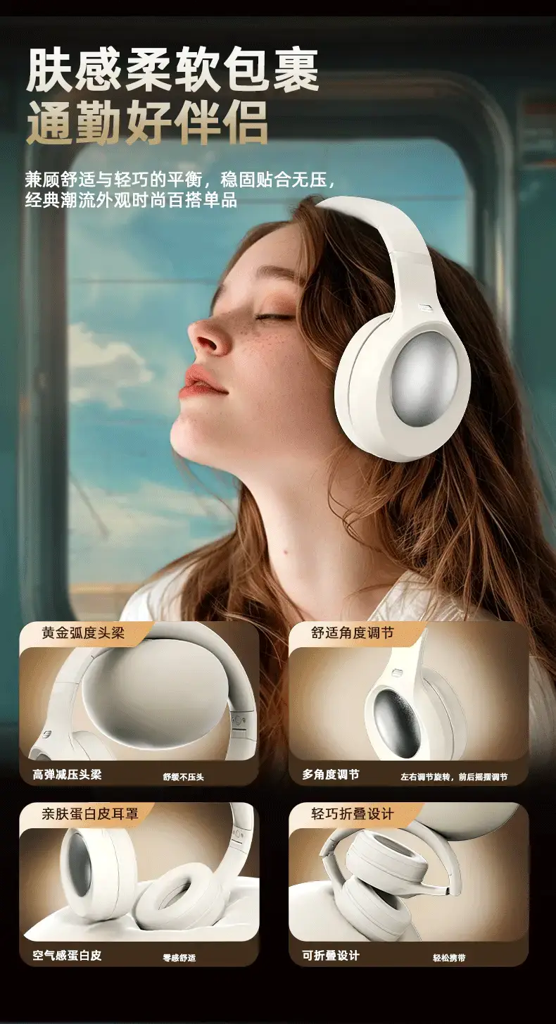 Purple Over-Ear Wireless Headphones with Noise Reduction — feature 5