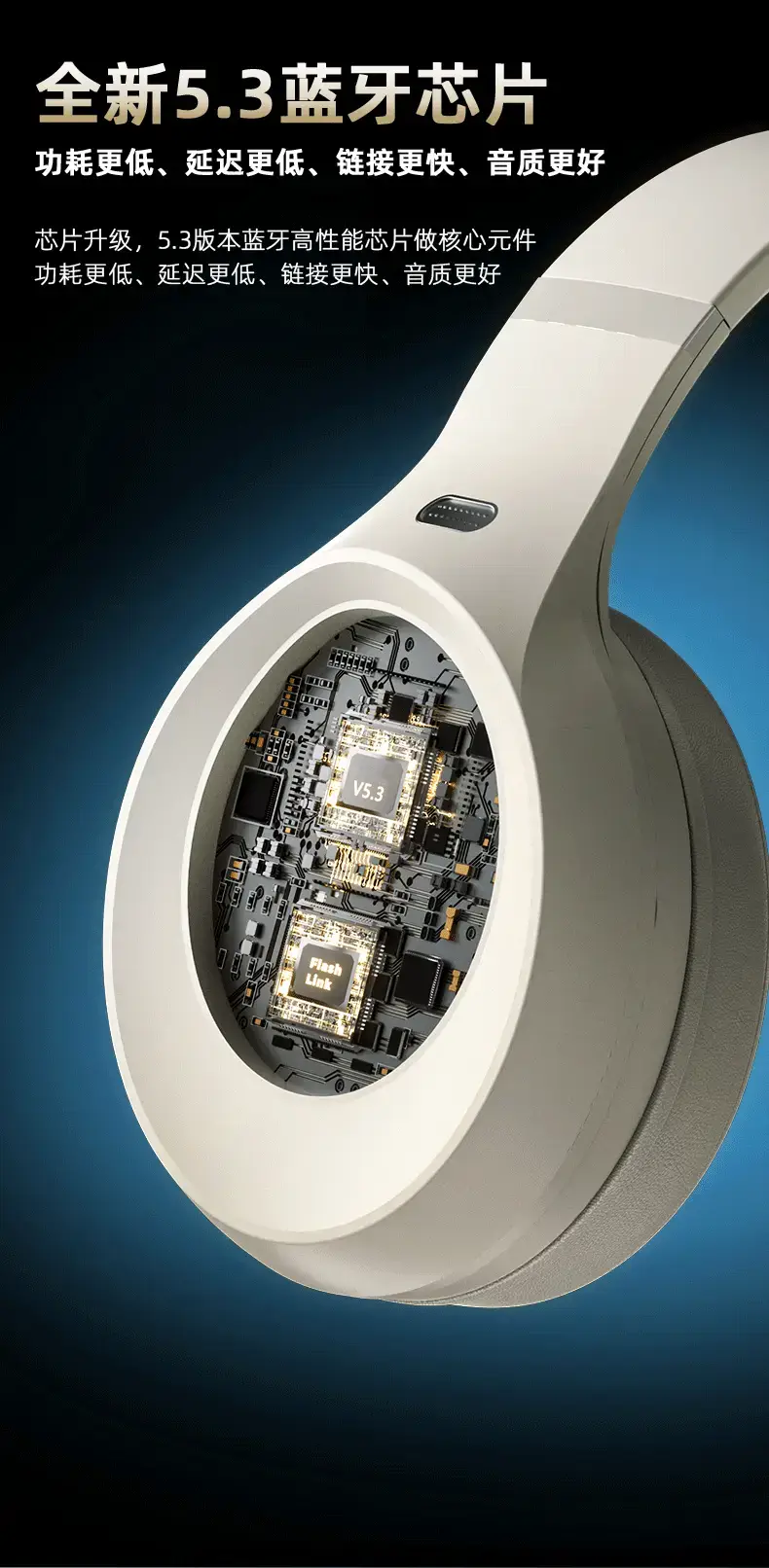Purple Over-Ear Wireless Headphones with Noise Reduction — feature 7