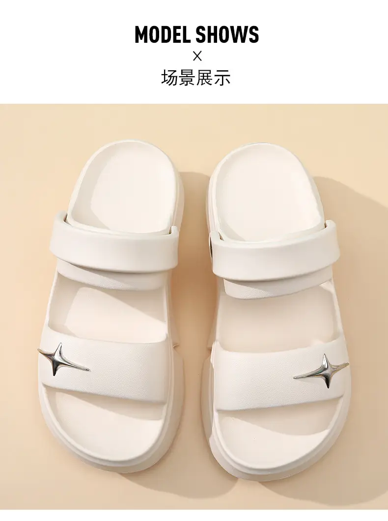 Women's Black Double Strap Thick Slippers Summer β feature 14