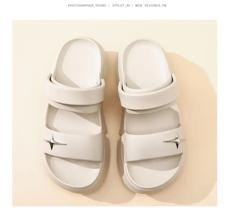 Women's Black Double Strap Thick Slippers Summer β feature 17