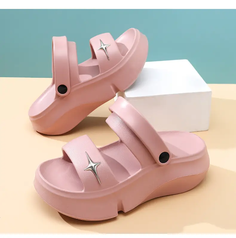 Women's Black Double Strap Thick Slippers Summer β feature 21