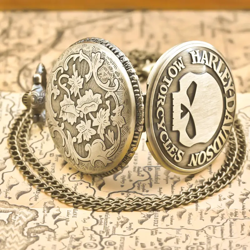 Vintage Bronze Pocket Watch with Anchor Navigation Map — feature 19