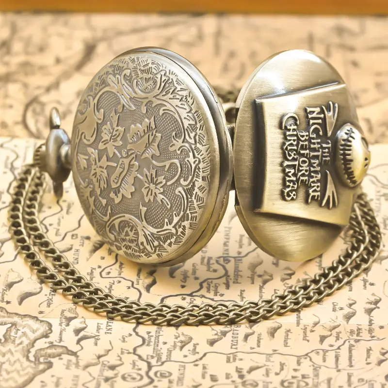 Vintage Bronze Pocket Watch with Anchor Navigation Map — feature 33