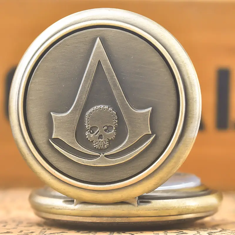 Vintage Bronze Pocket Watch with Anchor Navigation Map — feature 6