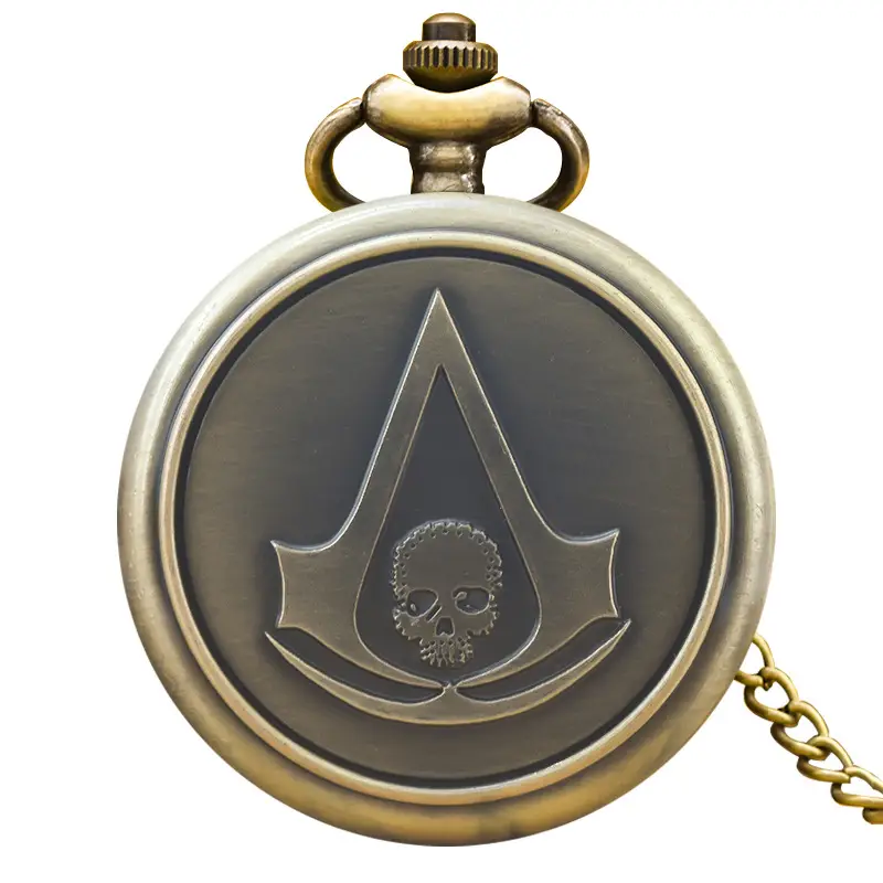 Vintage Bronze Pocket Watch with Anchor Navigation Map - Image 2
