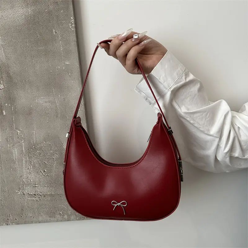 Red French Niche Shoulder Bag for Women - Image 4