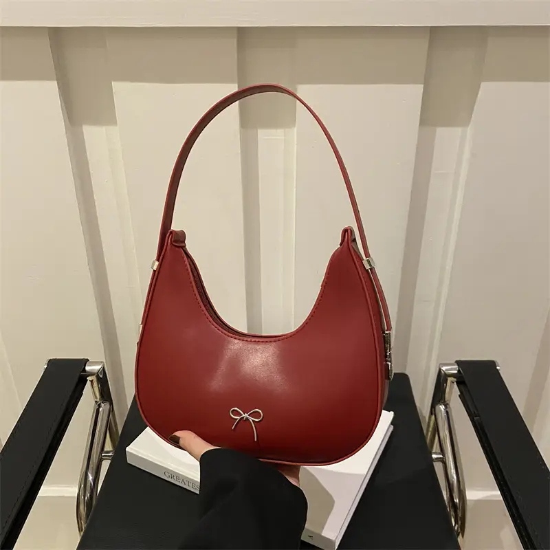 Red French Niche Shoulder Bag for Women - Image 6
