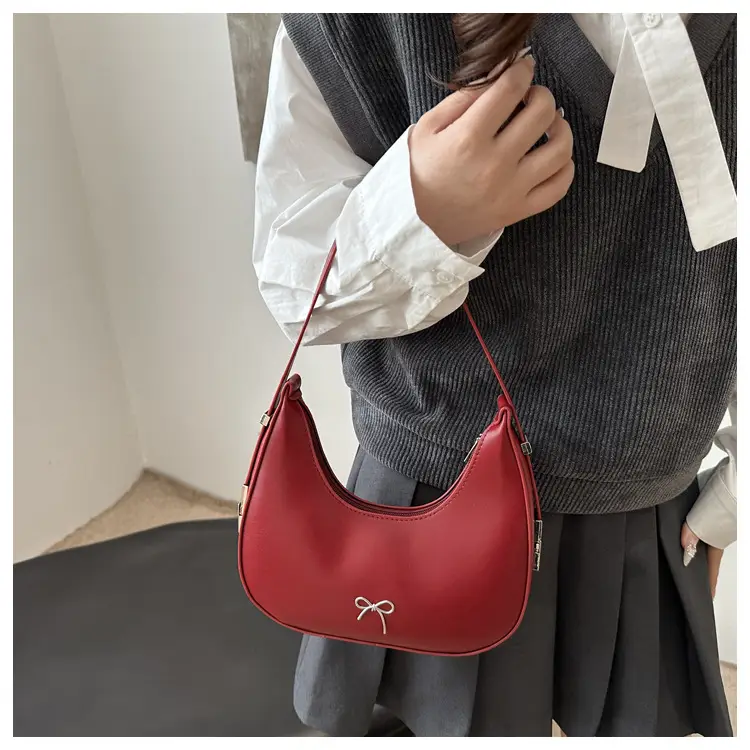 Red French Niche Shoulder Bag for Women — feature 16