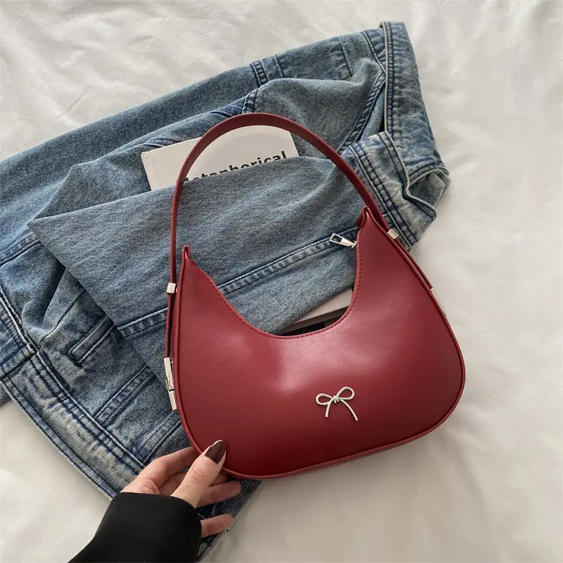 Red French Niche Shoulder Bag for Women - Image 3