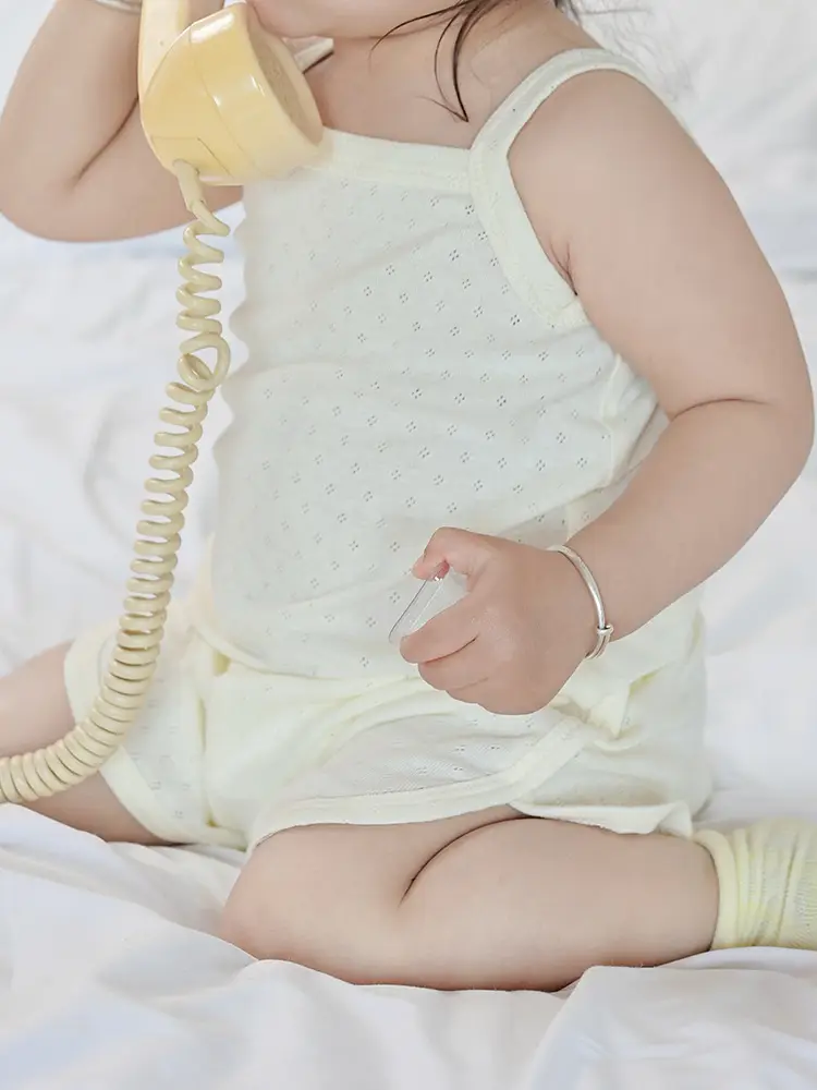 Baby Pajamas Summer Pure Cotton Type a Kidsren's Home Clothes Korean Pure Cotton Baby Sling Set Thin Girls Sleeping — feature 28