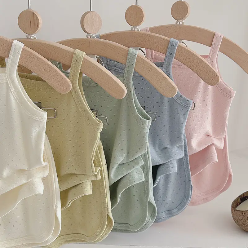 Baby Pajamas Summer Pure Cotton Type a Kidsren's Home Clothes Korean Pure Cotton Baby Sling Set Thin Girls Sleeping — feature 3