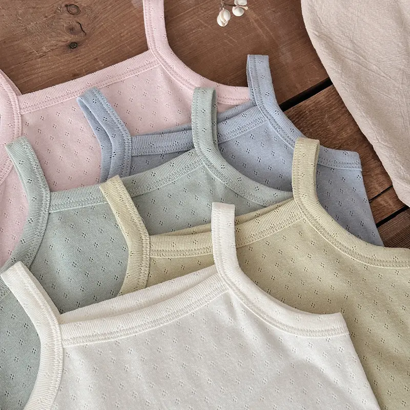 Baby Pajamas Summer Pure Cotton Type a Kidsren's Home Clothes Korean Pure Cotton Baby Sling Set Thin Girls Sleeping — feature 5
