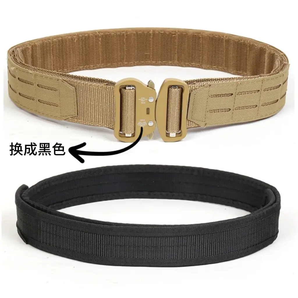 Military Tactical Belt Double Layer Quick Release Men