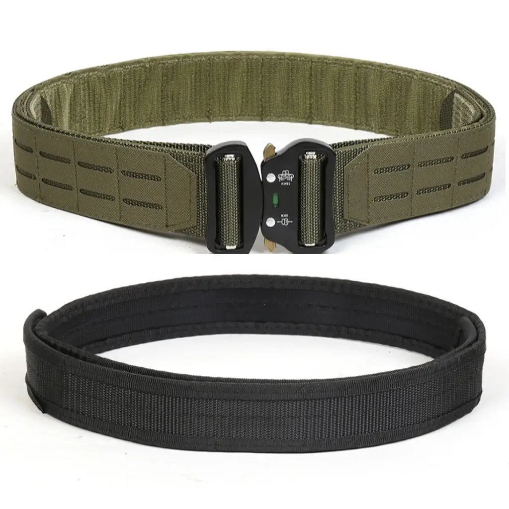 Military Tactical Belt Double Layer Quick Release Men
