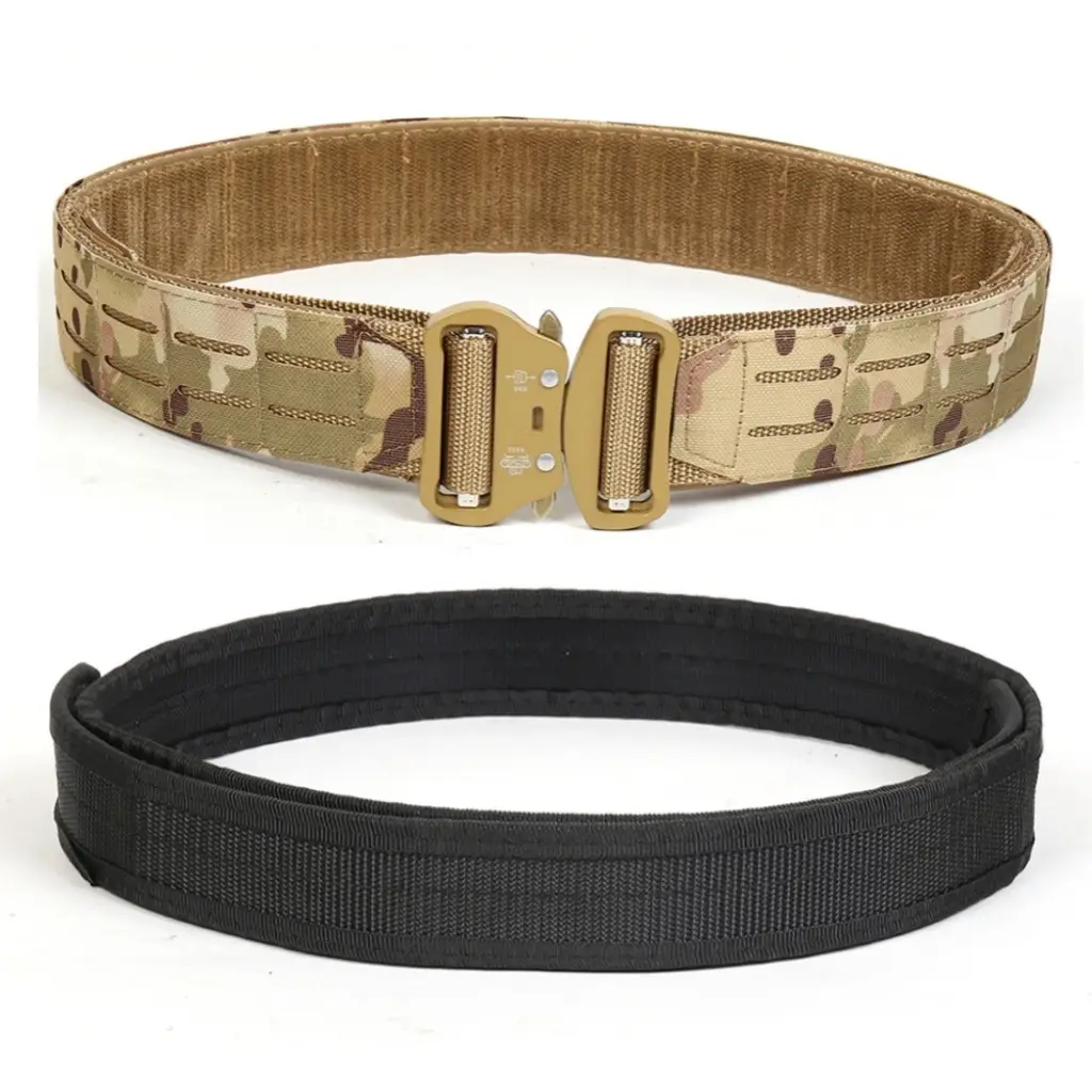 Military Tactical Belt Double Layer Quick Release Men
