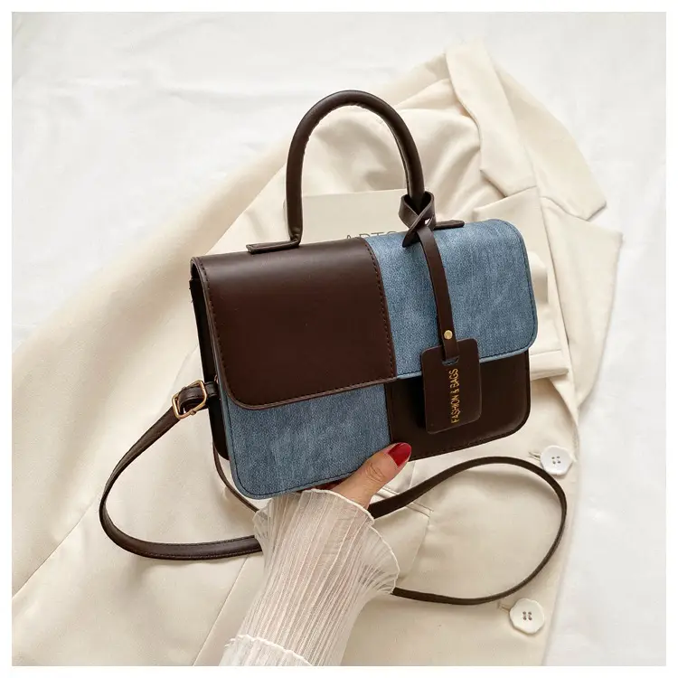 Women's Blue White Stitched Shoulder Messenger Bag — feature 25