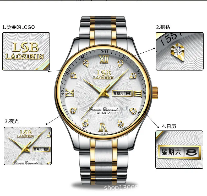 Laudible Quartz Men's Gold Stainless Steel Watch — feature 7