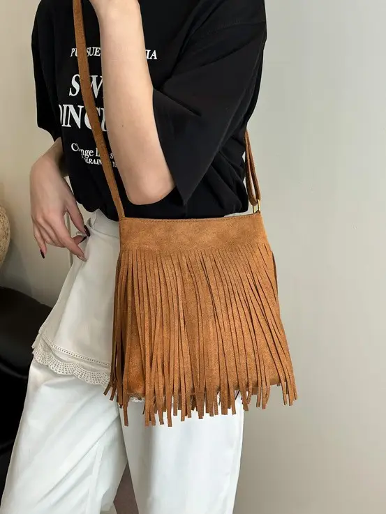 Frosted Shoulder Crossbody Bag Tan Women 2025 - Image 4