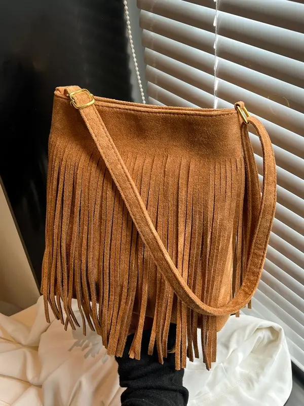 Frosted Shoulder Crossbody Bag Tan Women 2025 - Image 6