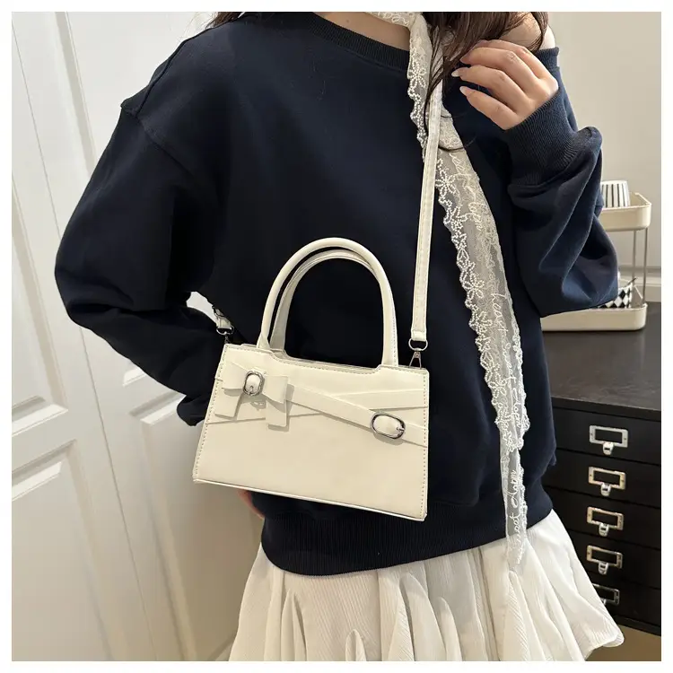 Black Textured Bow Shoulder Bag for Women 2025 — feature 17