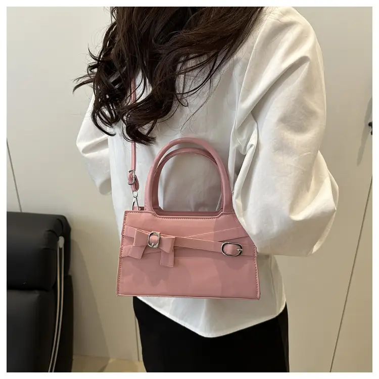 Black Textured Bow Shoulder Bag for Women 2025 — feature 23