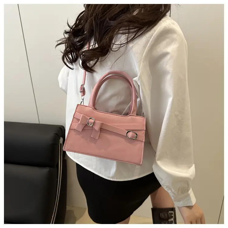 Black Textured Bow Shoulder Bag for Women 2025 — feature 24