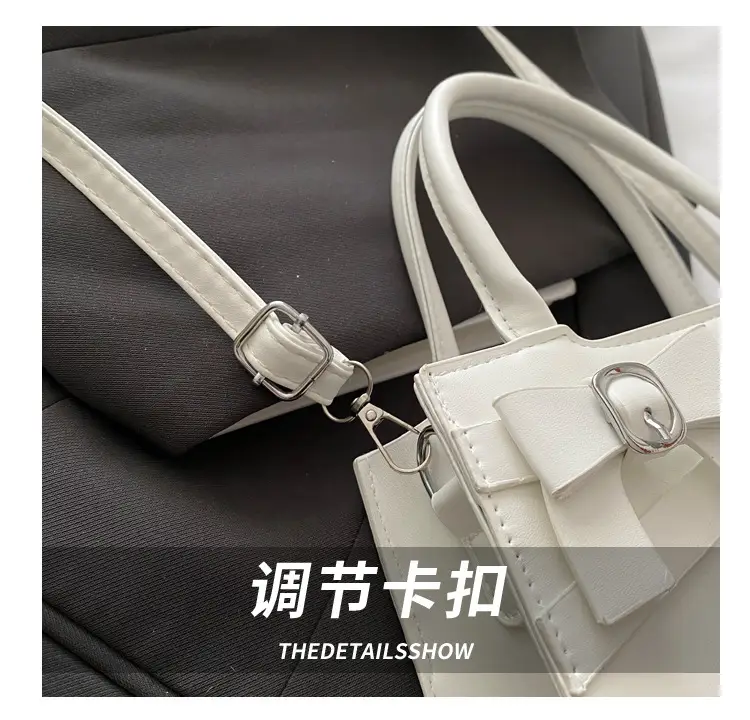 Black Textured Bow Shoulder Bag for Women 2025 — feature 6