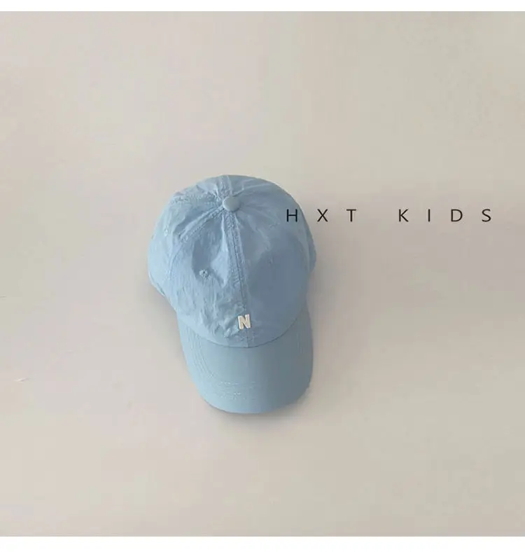 Black Kids Cap with Letter Embroidery Summer Sunshade Hat — feature 11