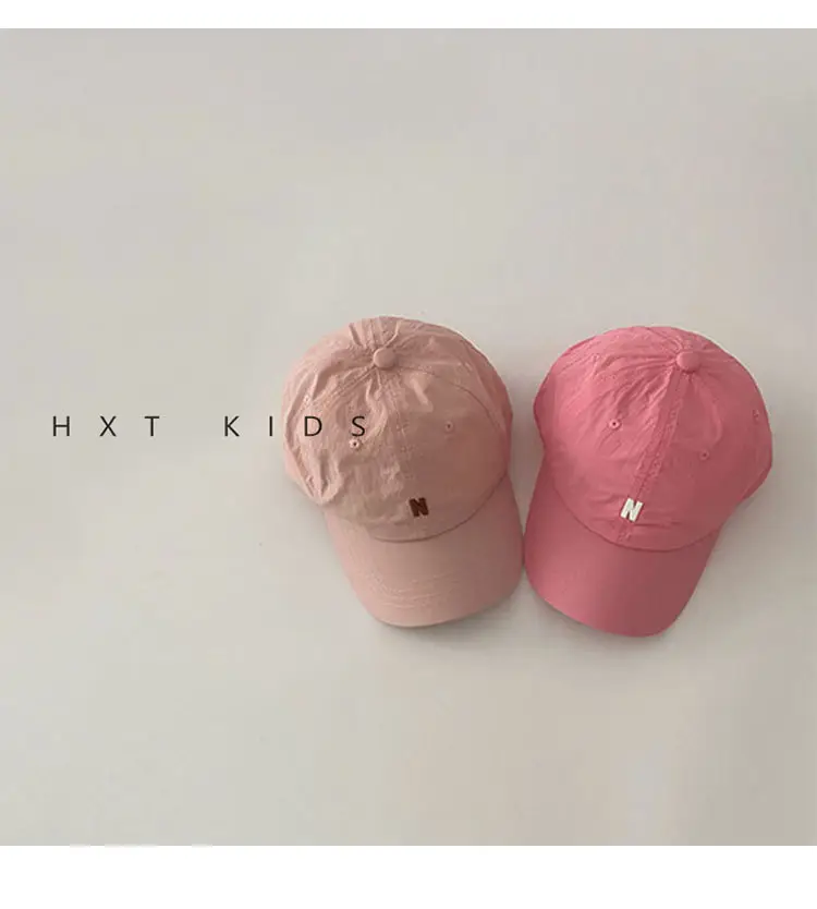 Black Kids Cap with Letter Embroidery Summer Sunshade Hat — feature 7