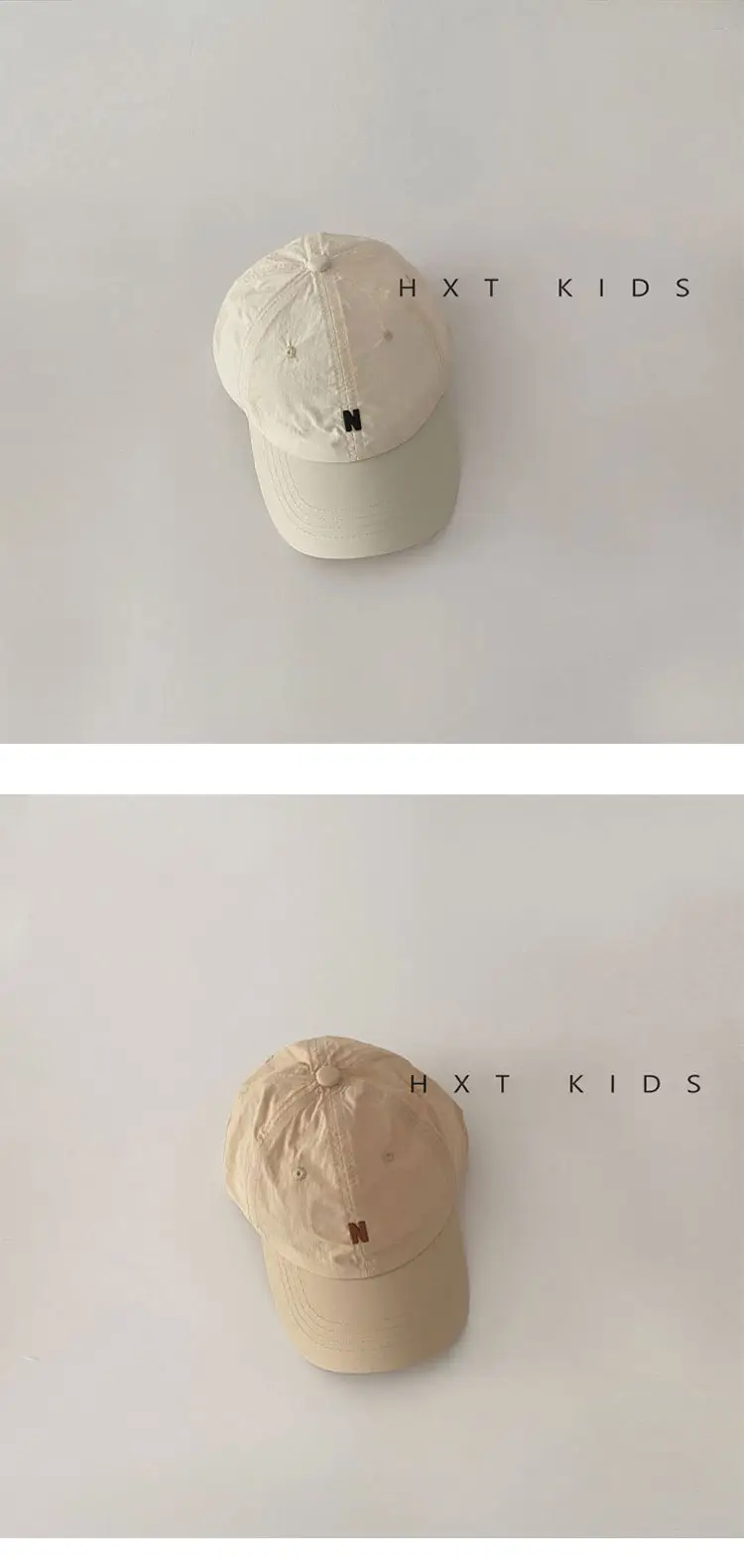 Black Kids Cap with Letter Embroidery Summer Sunshade Hat — feature 8