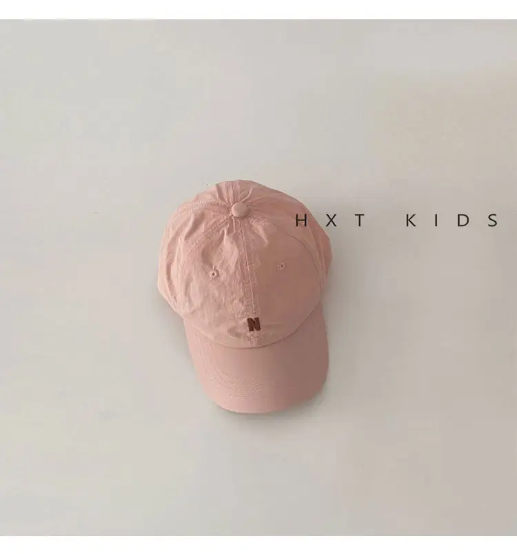 Black Kids Cap with Letter Embroidery Summer Sunshade Hat — feature 9