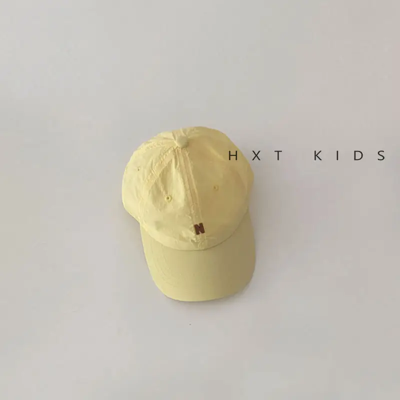 Black Kids Cap with Letter Embroidery Summer Sunshade Hat - Image 5