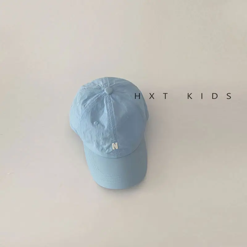 Black Kids Cap with Letter Embroidery Summer Sunshade Hat - Image 6
