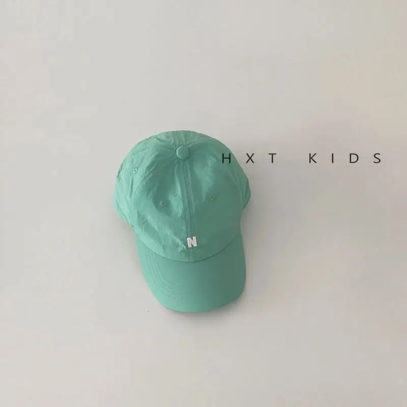 Black Kids Cap with Letter Embroidery Summer Sunshade Hat - Image 8
