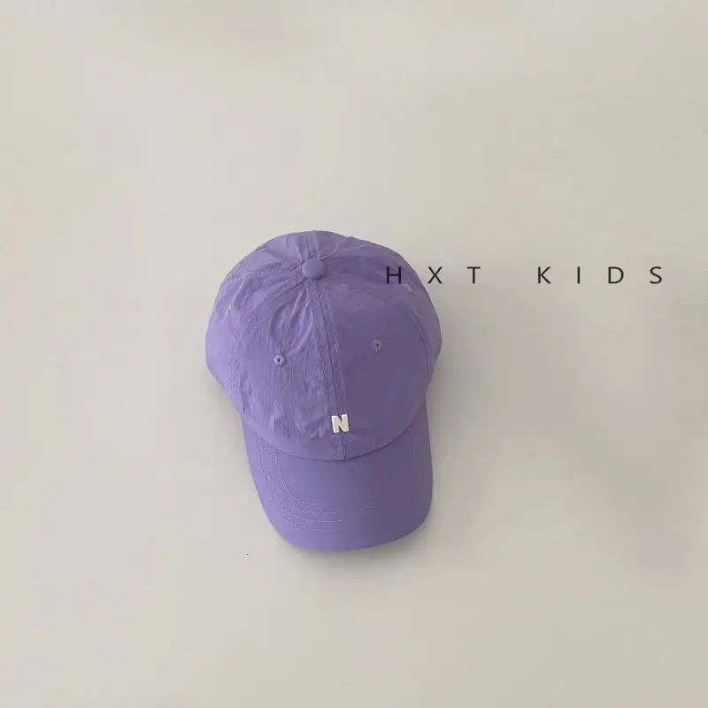Black Kids Cap with Letter Embroidery Summer Sunshade Hat - Image 9