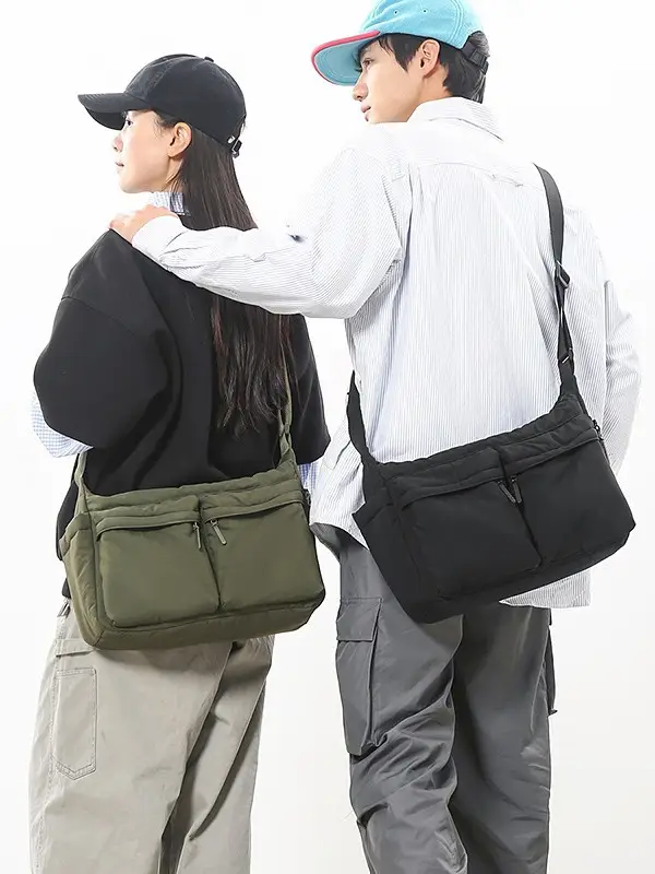 Green Nylon Crossbody Bag for Women Couple Travel Commute