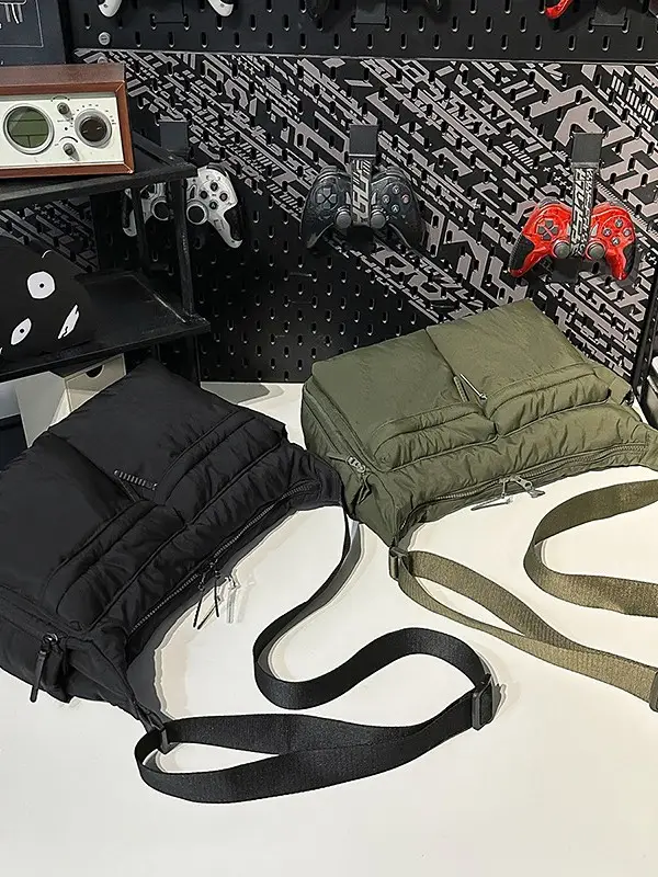 Green Nylon Crossbody Bag for Women Couple Travel Commute