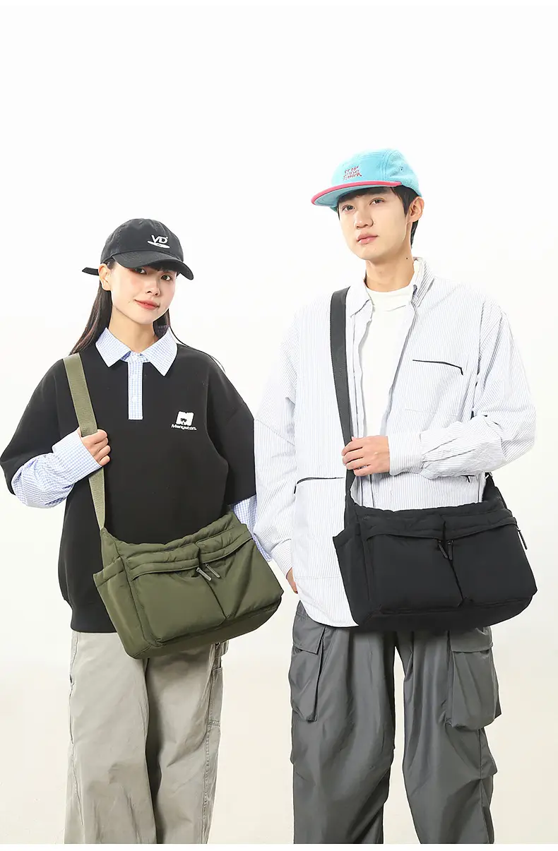 Green Nylon Crossbody Bag for Women Couple Travel Commute — feature 16