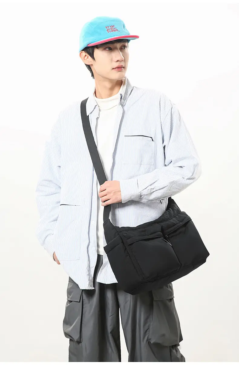 Green Nylon Crossbody Bag for Women Couple Travel Commute — feature 19