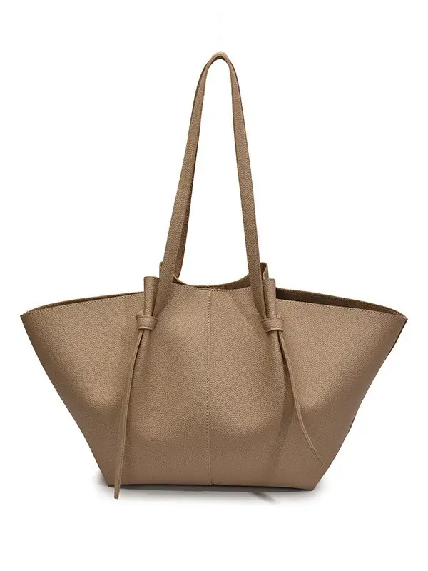 Large Capacity Women's Tan Shoulder Bag with Wings 2025 - Image 9