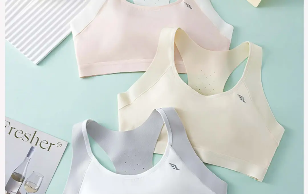 Pure Cotton Junior High School Students plus size Girls Underwear Girls Vest Puberty Students Sports Bra Breathable — feature 2